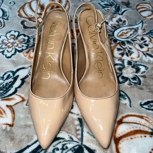 Nude Calvin Klein pointy toe heels size 6